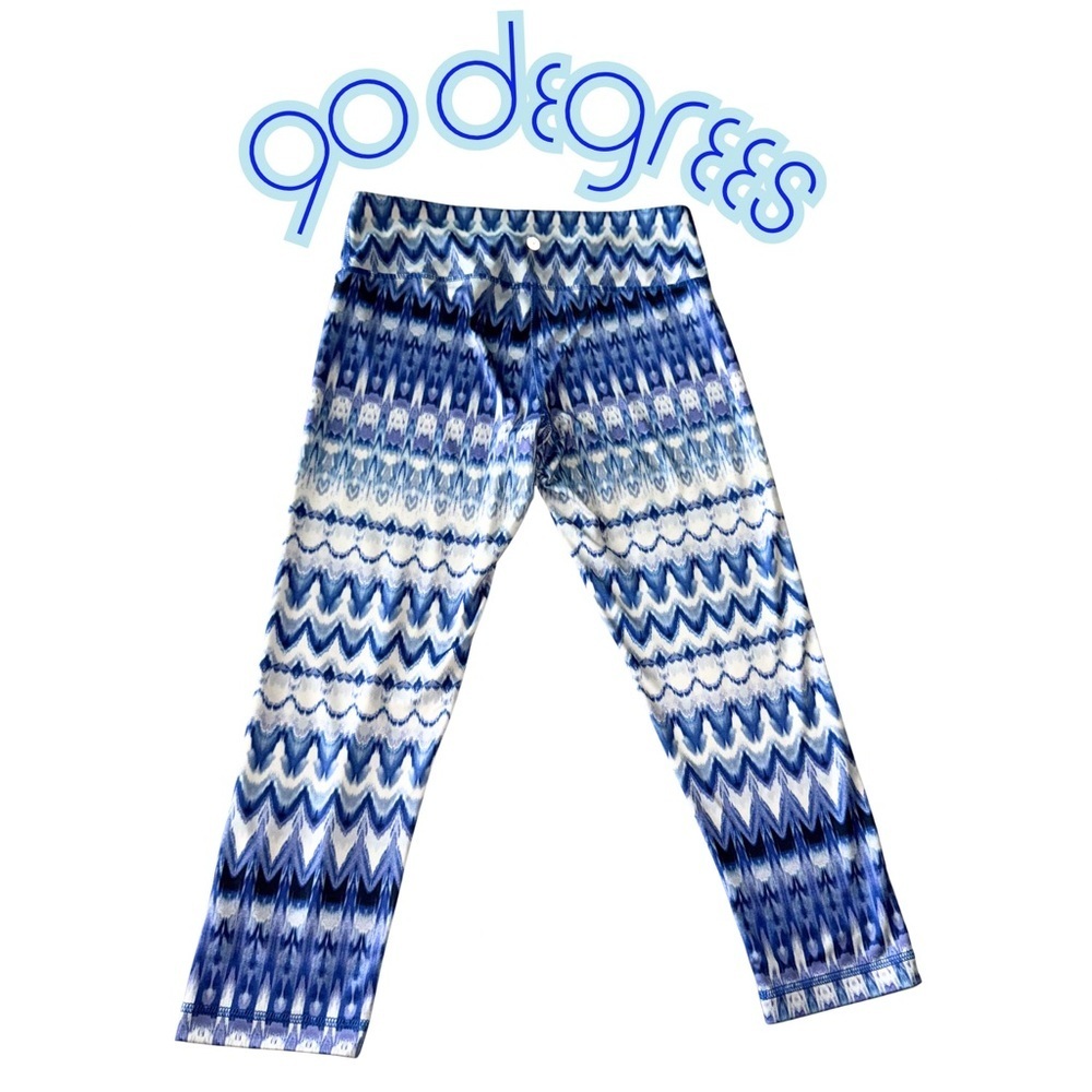 90 Degree By Reflex Blue Zigzag Leggings‎
